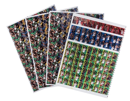 1996 Skybox USA Basketball Uncut Card Sheets Trio (3 Different) (390 Cards)